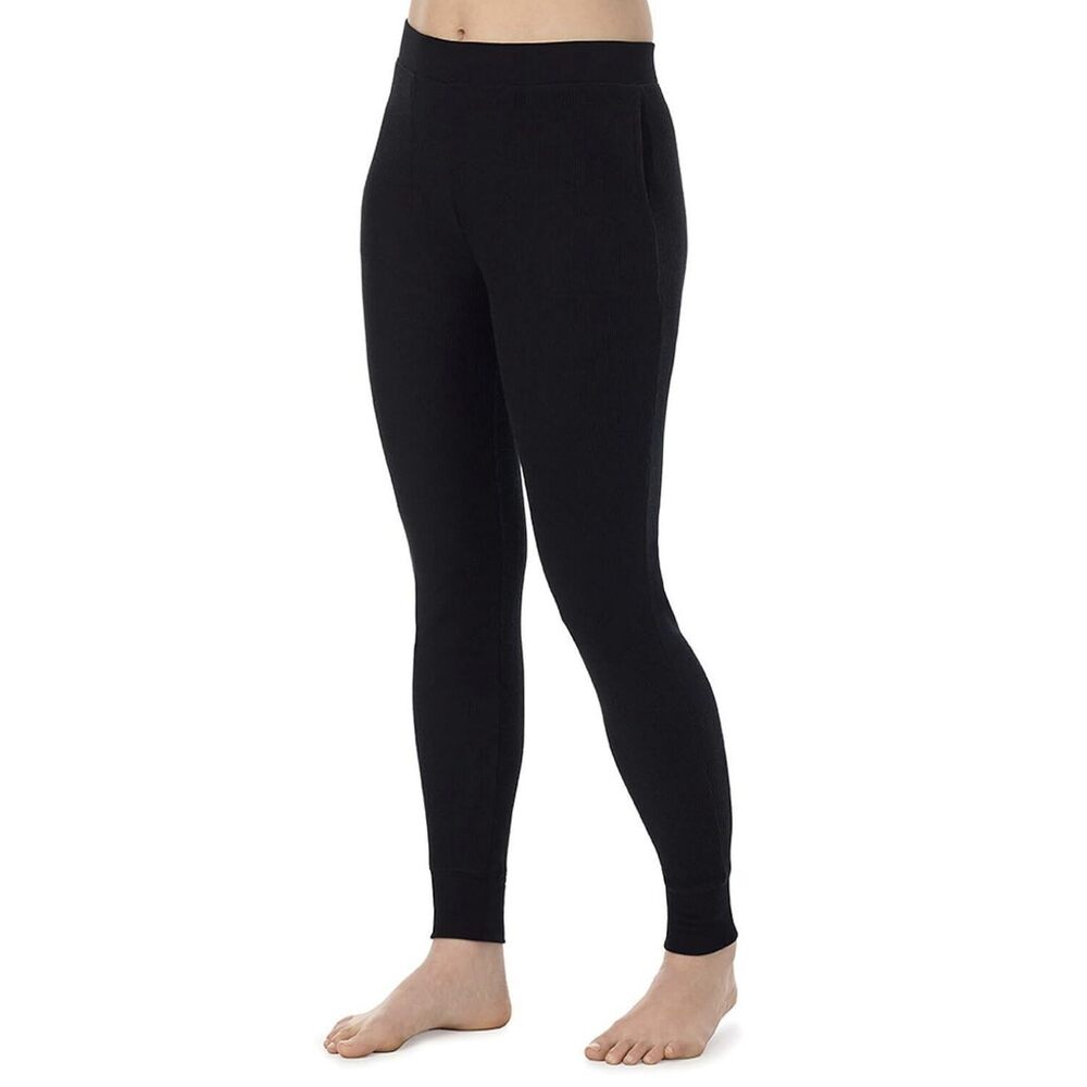 Cuddl Duds Women's Black Cozy Stretch Thermal Leggings M - Picture 3 of 4